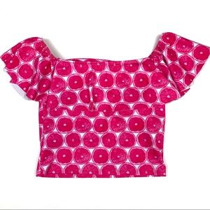 Kortni Jeane Ruffle Around Swim Top Longline crop